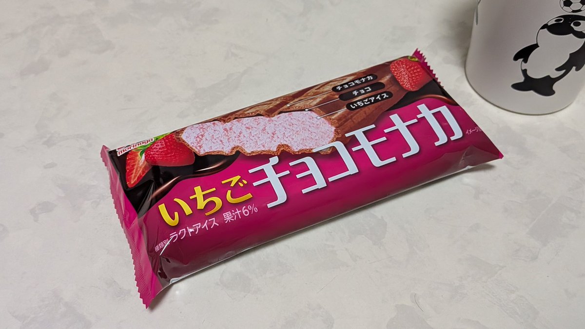 今夜はチョコモナカ🍓