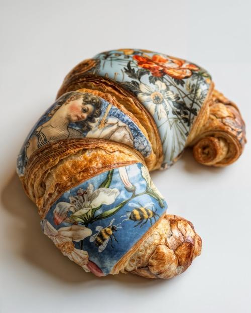 dearlybeloves's tweet image. edible-art floral croissant