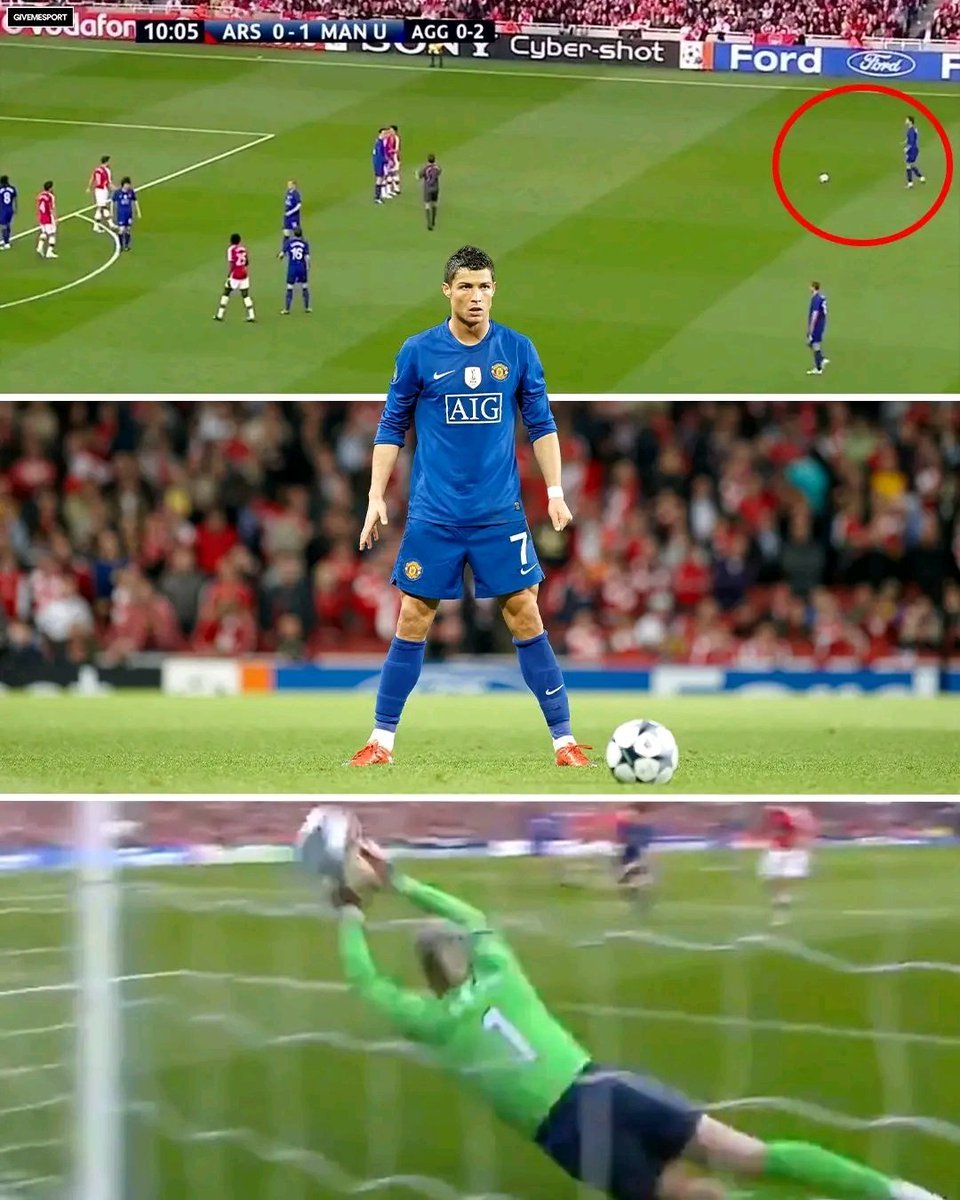 Commentator: “It’s 35 yards or so… not too far for Ronaldo to think about it.”

5 seconds later: “Ohhh absolutely sensational!”

That free-kick 🔥