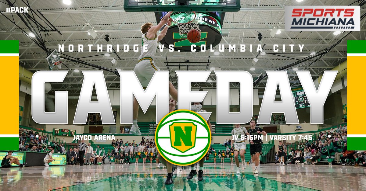 NRRaidersMBB's tweet photo. SPORTS MICHIANA GAME OF THE WEEK!
4A #6 Northridge ๐ 3A #5 Columbia City
โฐ JV 6:15 | Varsity 7:45pm
๐ Jayco Arena
๐ฅ https://t.co/XlSEPclC3j
#PACK #ProtectTheMAC
๐ธ @3RD13 https://t.co/k092AW3eDo