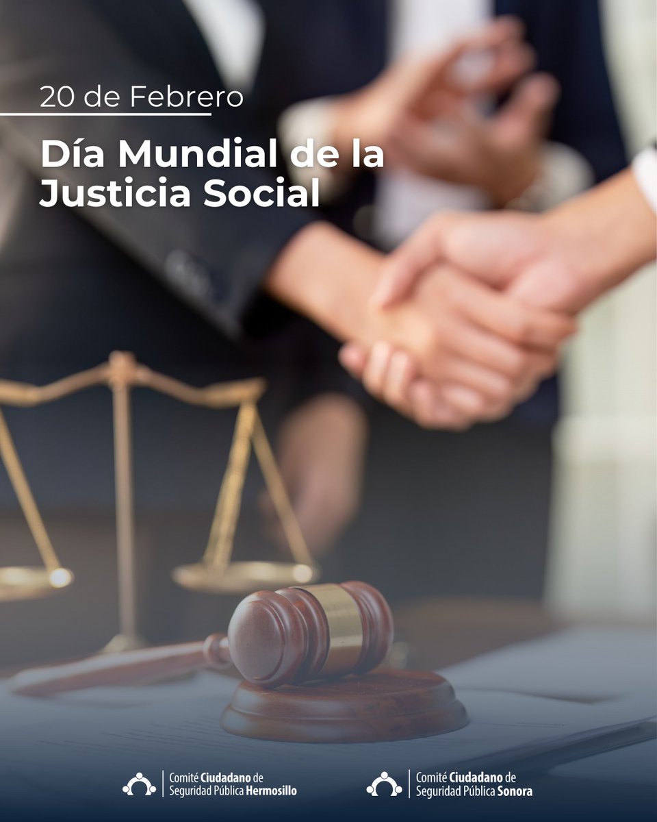 ⚖️ La justicia social es la base de comunidades seguras, dignas e incluyentes.

Este 20 de febrero recordamos que construir una sociedad más justa significa garantizar derechos, oportunidades y protección para todas las personas. 🤝
