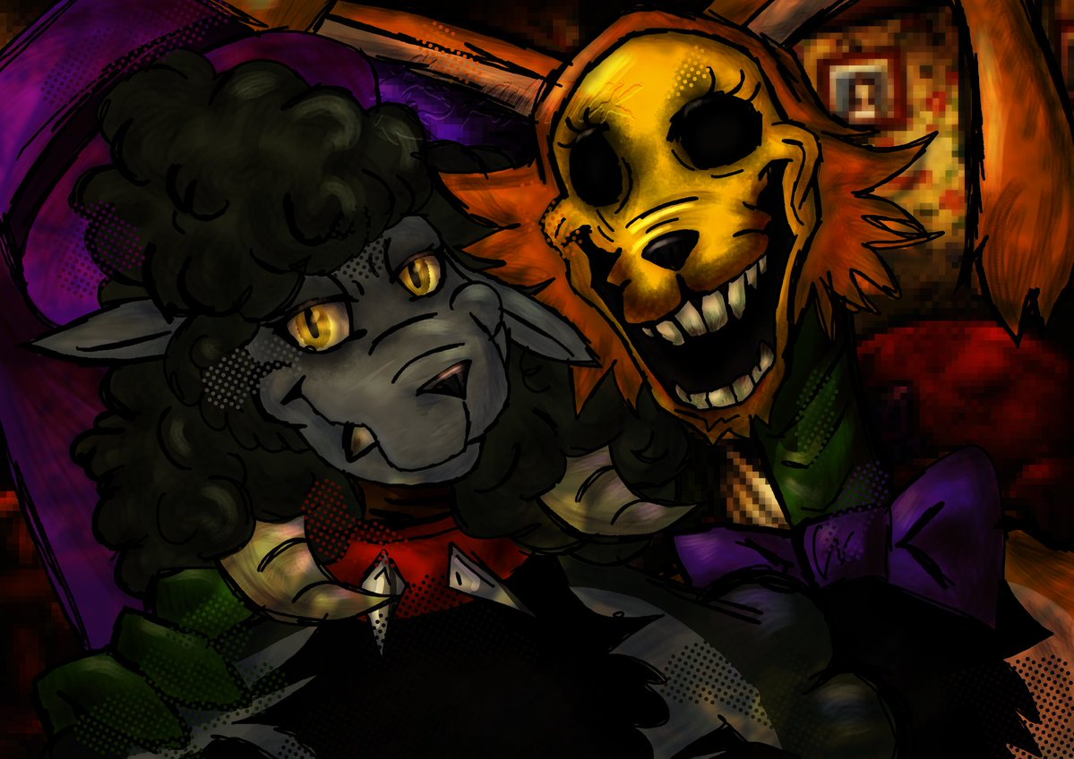 Pumpkin rabbit and his wife witch sheep are my favourite, had to draw them together 🤞
 .
#themysterioushouse #waltenfiles