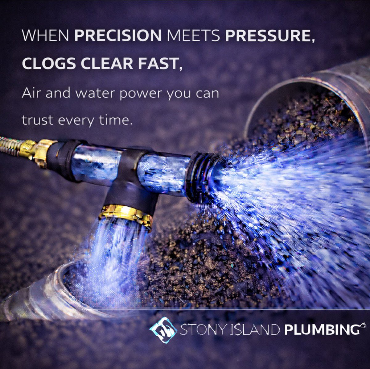 Serious pressure. Immediate results. Air and water combine to restore flow and eliminate stubborn clogs fast.

#StonyIslandPlumbing #SeriousPressure #AirAndWater #DrainCleaning #ClogRemoval #PlumbingTools #RestoreFlowFast #BuiltForResults