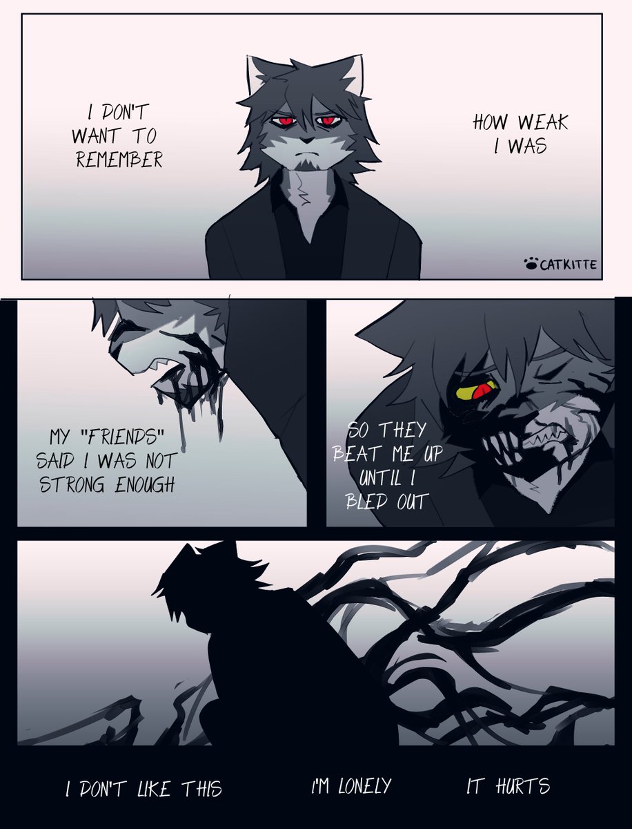 when Ben was a child, he was physically weak and get sick easily due to his inbred bloodline. He was often bullied by other kids because of it. He later developed severe trust issues and unable to make any friends. He wears a cold expression that tend to push people away because