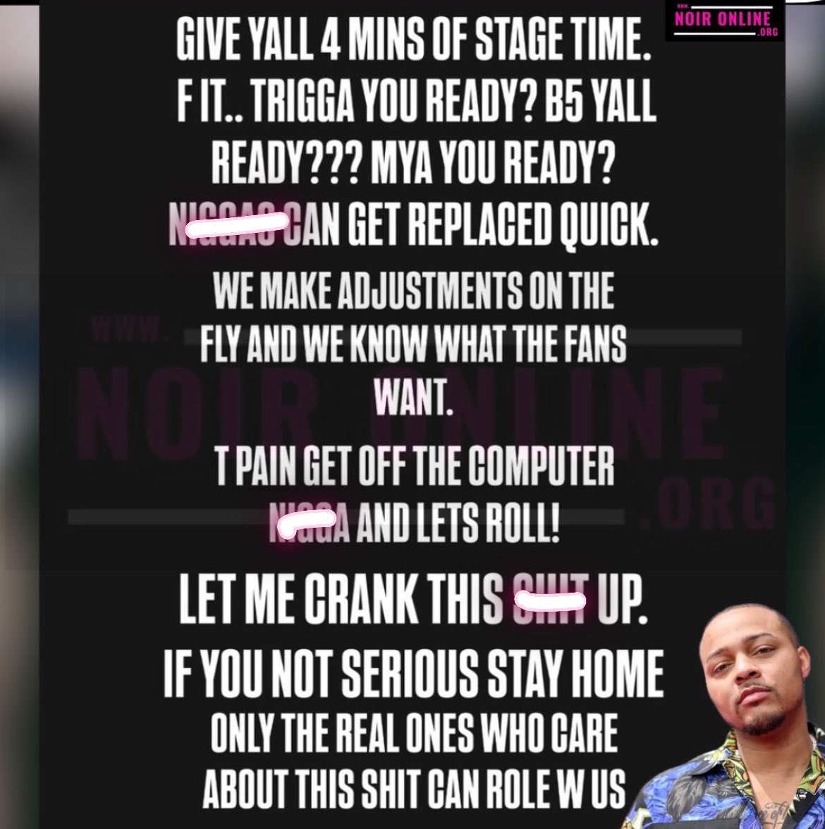 noironlineorg_'s tweet photo. Bow Wow ain’t playing no games! Taking to the gram early this morning he let it be known that it is nothing to have anyone replaced from the upcoming #Boys4LifeTour 👀 https://t.co/q5ar9IYACy
