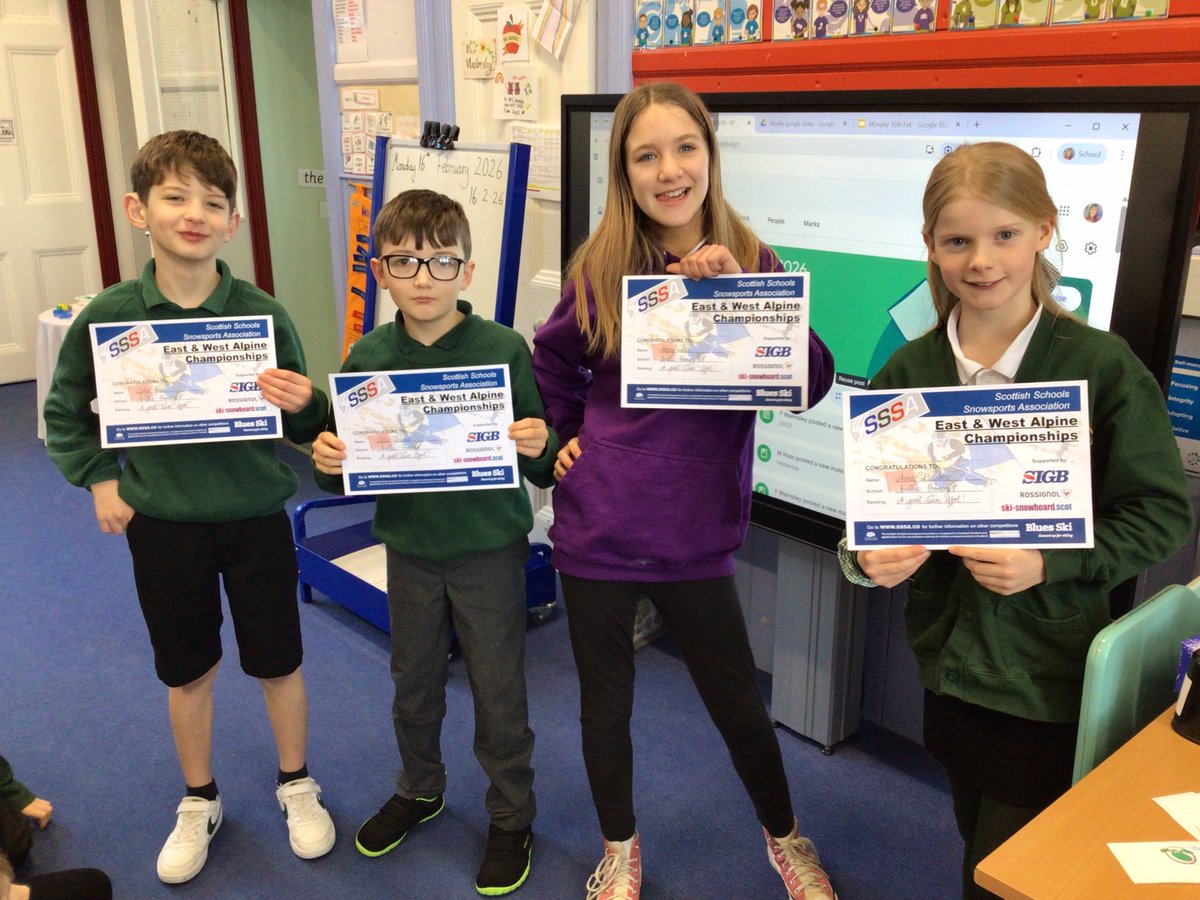Well done to our skiers who participated in the East &amp; West Scotland Alpine championships. The weather was abysmal, but they still tried their best. #teamwork #skiing