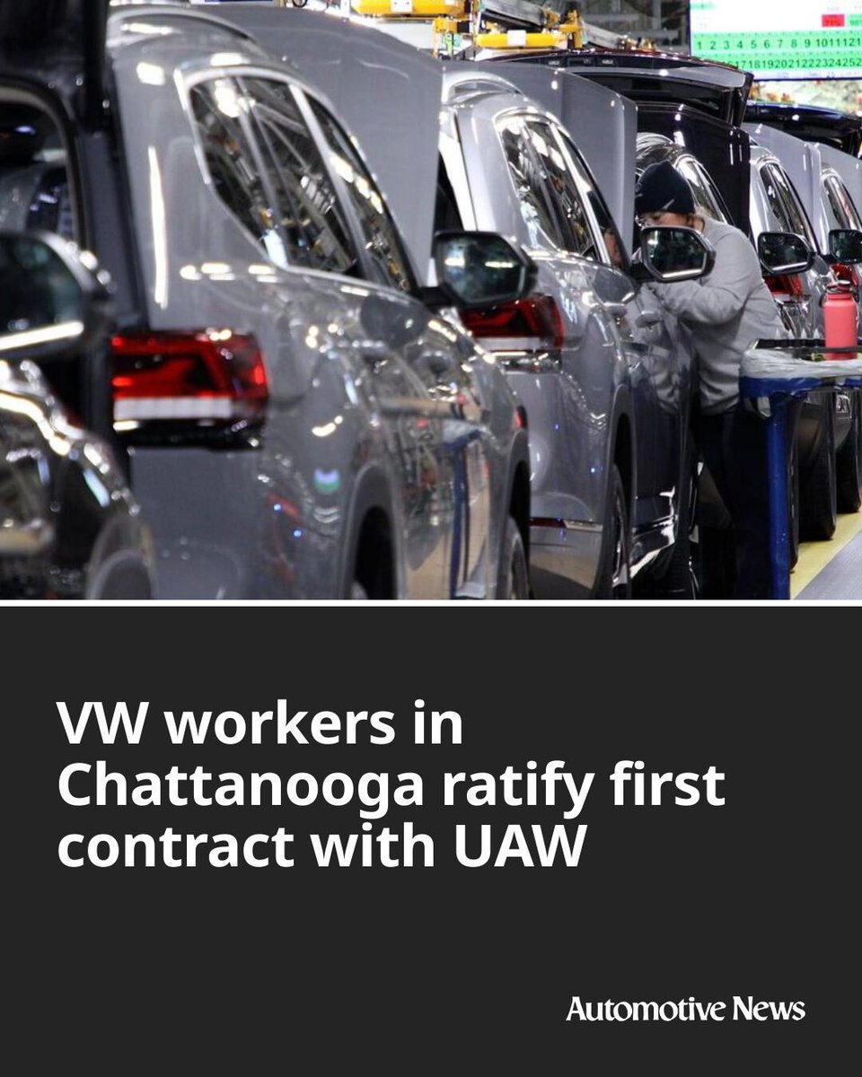 Volkswagen workers in Chattanooga have ratified the first labor agreement between the UAW and the German automaker, marking a major milestone for the union and its leadership.

#Volkswagen #VW #UAW #UnitedAutoWorkers #automotive #autoindustry