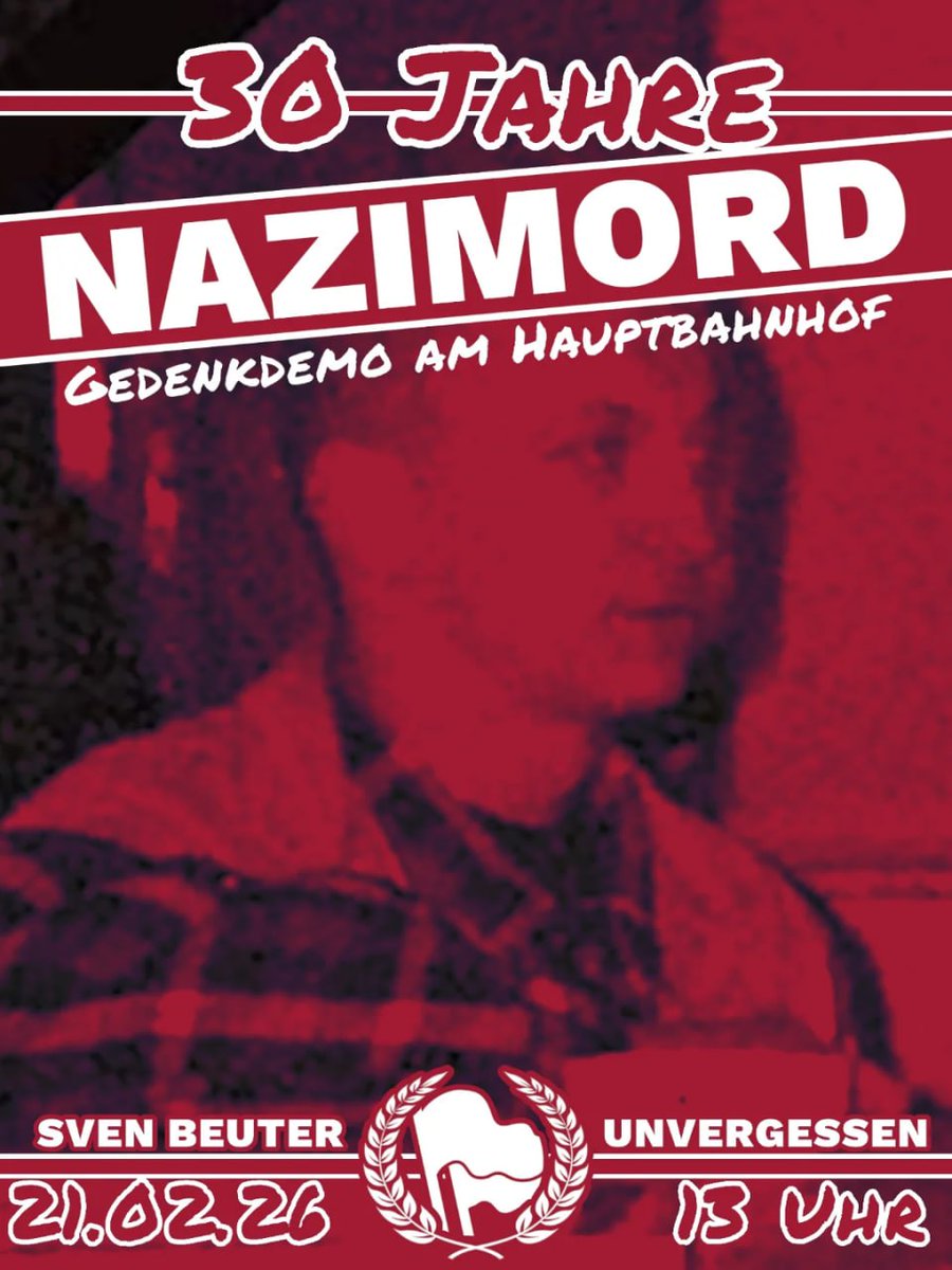 BerlinDemo's tweet photo. 💥Ankündigung! Samstag 21.02.2026💥
🕯✊🏾Antifaschistische Gedenkdemo in Erinnerung an Sven Beuter✊🏾🕯
Samstag, 21.02.2026 | 12:00 | S-Bhf Zoologischer Garten, Gleis 2, 10623 Berlin
📣 Aufruf: https://t.co/9FrgqCElqL
#b2102 #KeinVergessen
1/2 https://t.co/GX0qmtgVI8