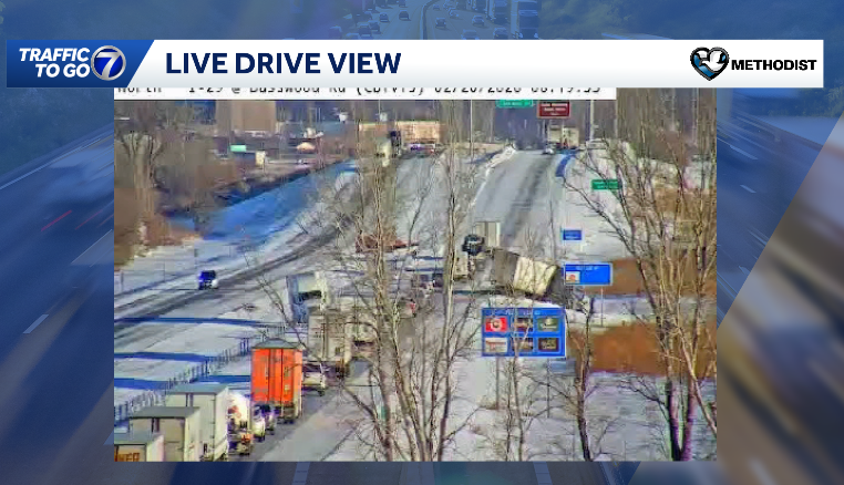CaitlinHarveyWX's tweet photo. ANOTHER crash on NB I-29 near Hwy 275. Very, very slick out there. I'd just avoid the area. #TrafficToGo https://t.co/qp7Bn8F9jb