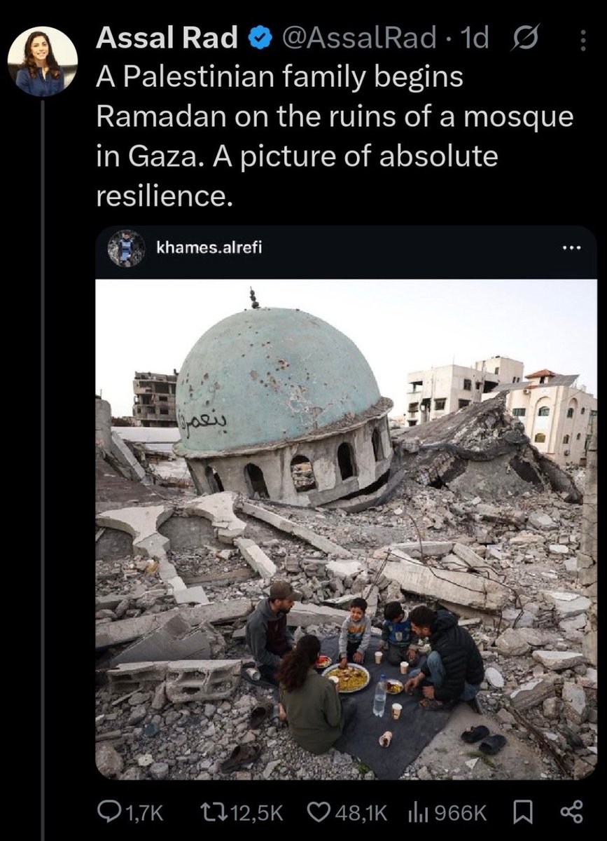 Almost a million views on an AI/fake photo by a US academic who should have known that Muslims do not eat during the day on Ramadan. 

We are fighting a machine of disinformation.