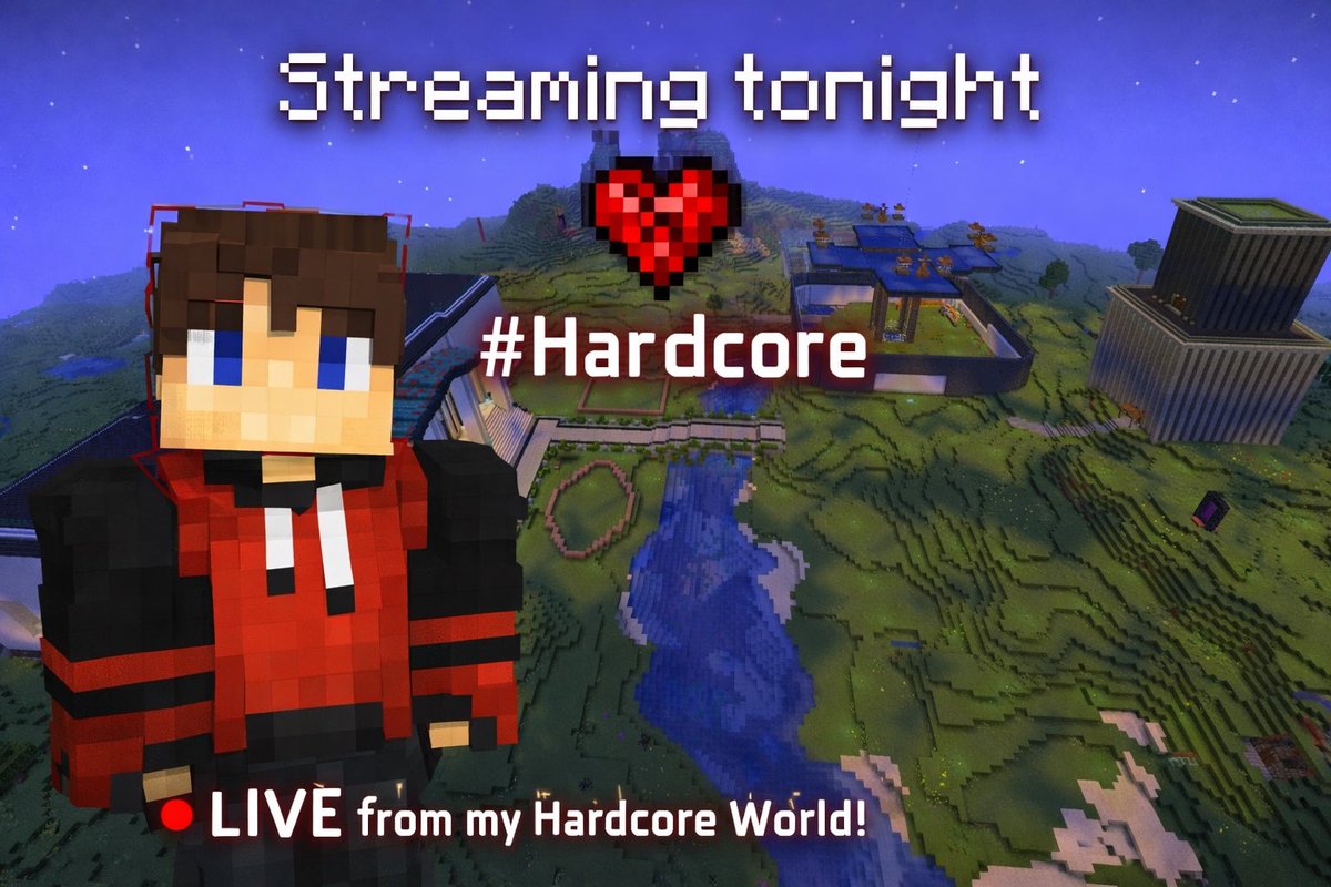 Hardcore world tonight.

We’re building here — and doing it the right way. No shortcuts. No respawns.

New emotes, new channel point redemptions, and new commands! 

Live at 5:30PM MST.
Let’s get to work.
#Minecraft #hardcoreworld #twitch