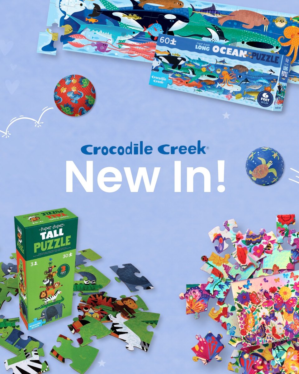 hippychick_com's tweet photo. ✨ NEW IN from Crocodile Creek! ✨⁠
Say hello to even more beautifully illustrated puzzles and playballs🧩🌈⁠

#Hippychick #NEWIN #ScreenFreePlay #CrocodileCreek https://t.co/sqCCSdIlCN