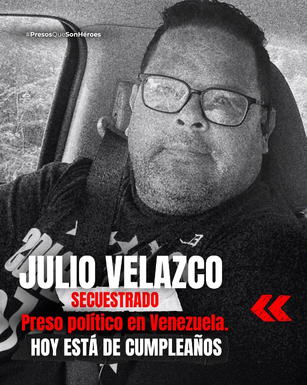 🚨Julio Velazco permanece injustamente tras las rejas en Venezuela por razones políticas.

En su cumpleaños no solo recordamos su nombre: reiteramos con determinación que la libertad no se negocia y que la injusticia no será permanente.

Su encarcelamiento por razones políticas