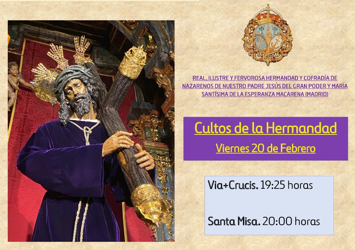 Hermandad Jesus del Gran Poder y Macarena Madrid tweet media