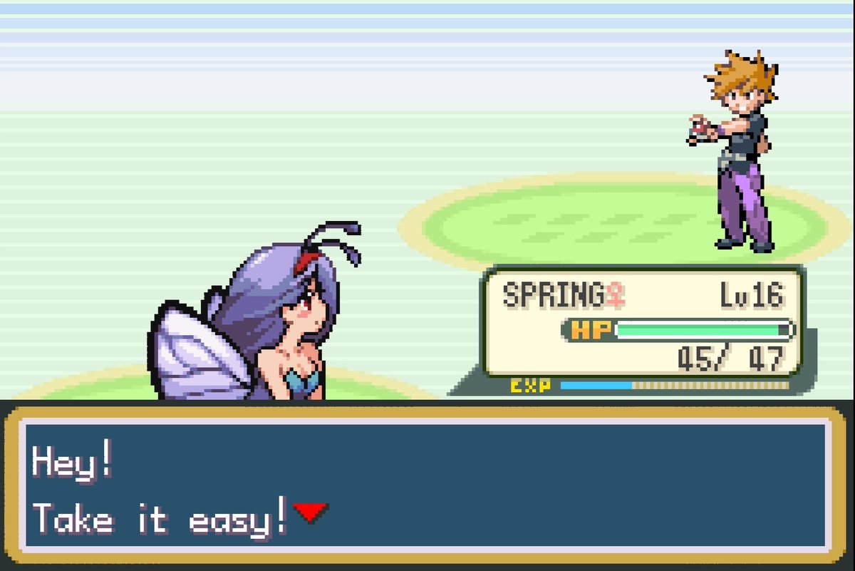 EltakisSW's tweet image. Daily Moemon Appreciation Post: Today is Spearow! Love how different it looks to Pidgey, like a little rebel girl. 

In other news, Rival 2 defeated, and looks like "Jet" is a cursed name, almost got defeated #Moemon #Pokemon #Nuzlocke