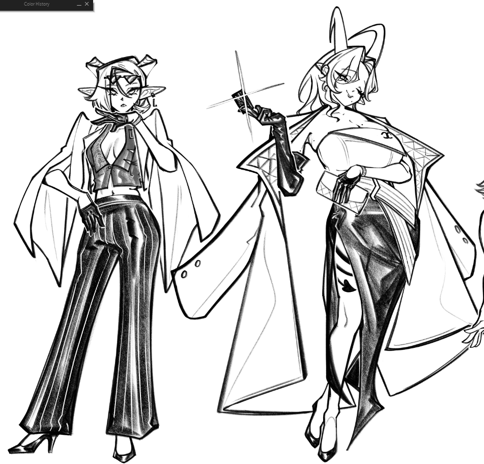 OC doodles Lenore and Carmilla