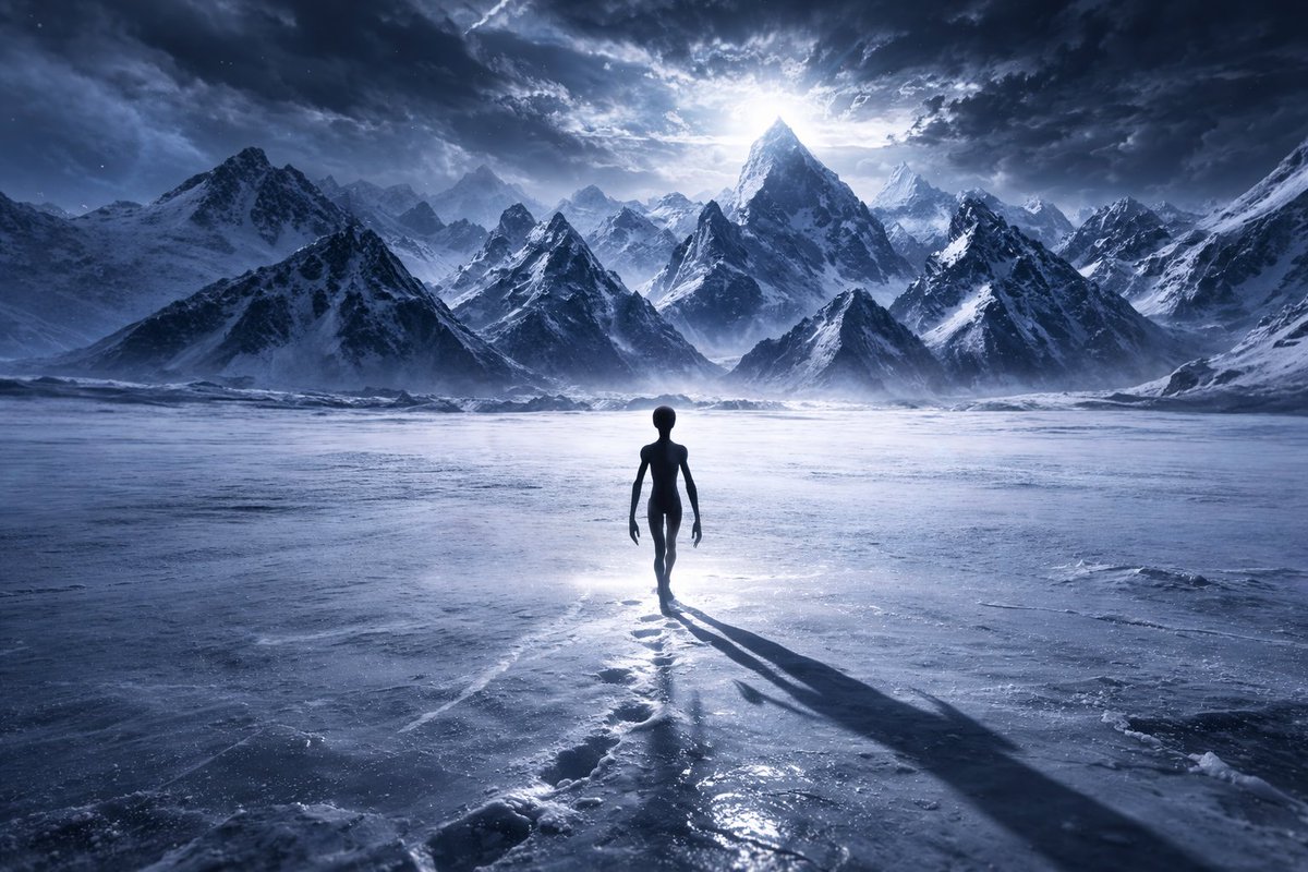 aliens are real.

nietzsche said "if you gaze long enough into the abyss, the abyss gazes back."

the penguin walked toward the void. the void just got confirmed.

same ice. same mountains. same footprints. something else was already there.

Nietzschean Alien. $ALIEN.

website: