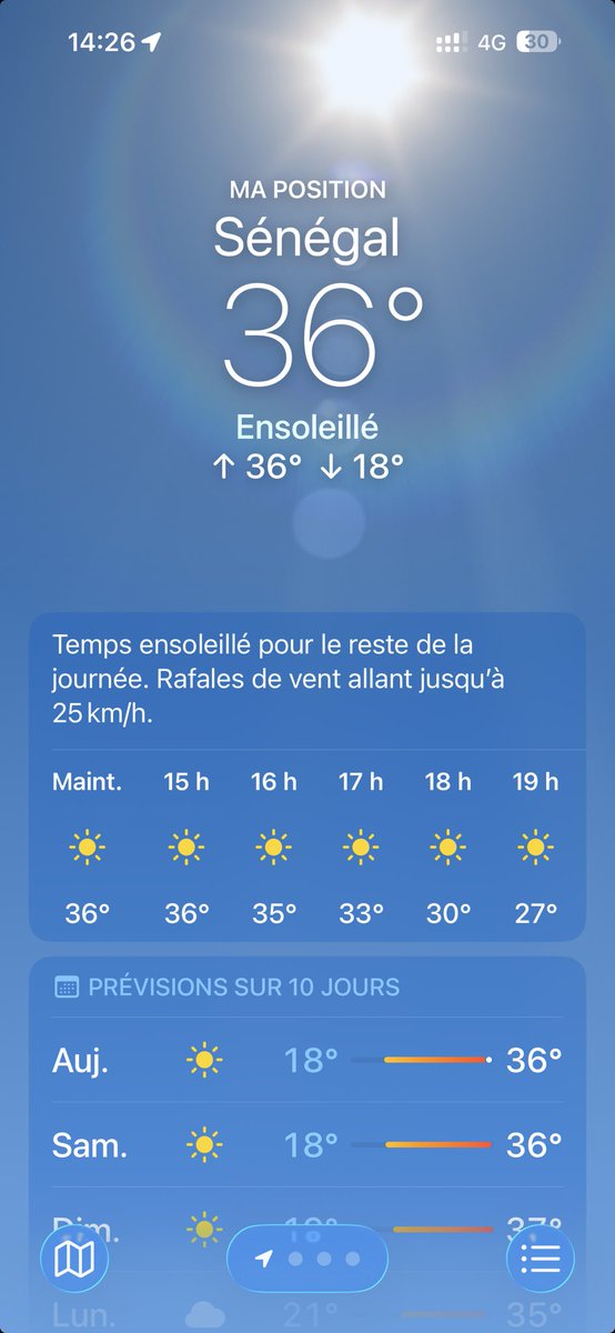 Tu passes de 36* à 18* tranquille sans tambour.
Sunu borom amoul morom