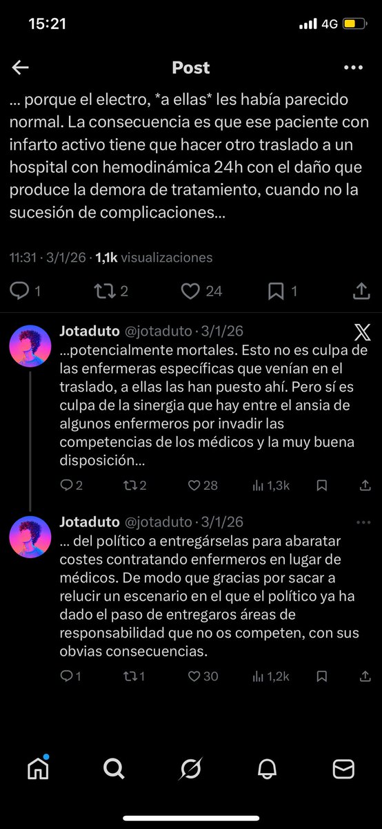 <a href="/SATSE_Madrid/">SATSE Madrid</a> Un caso chulísimo sobre la UVI móvil sin médico (es decir, del avión sin piloto), como hay tantos. Vuestro intrusismo pone en riesgo a los pacientes.