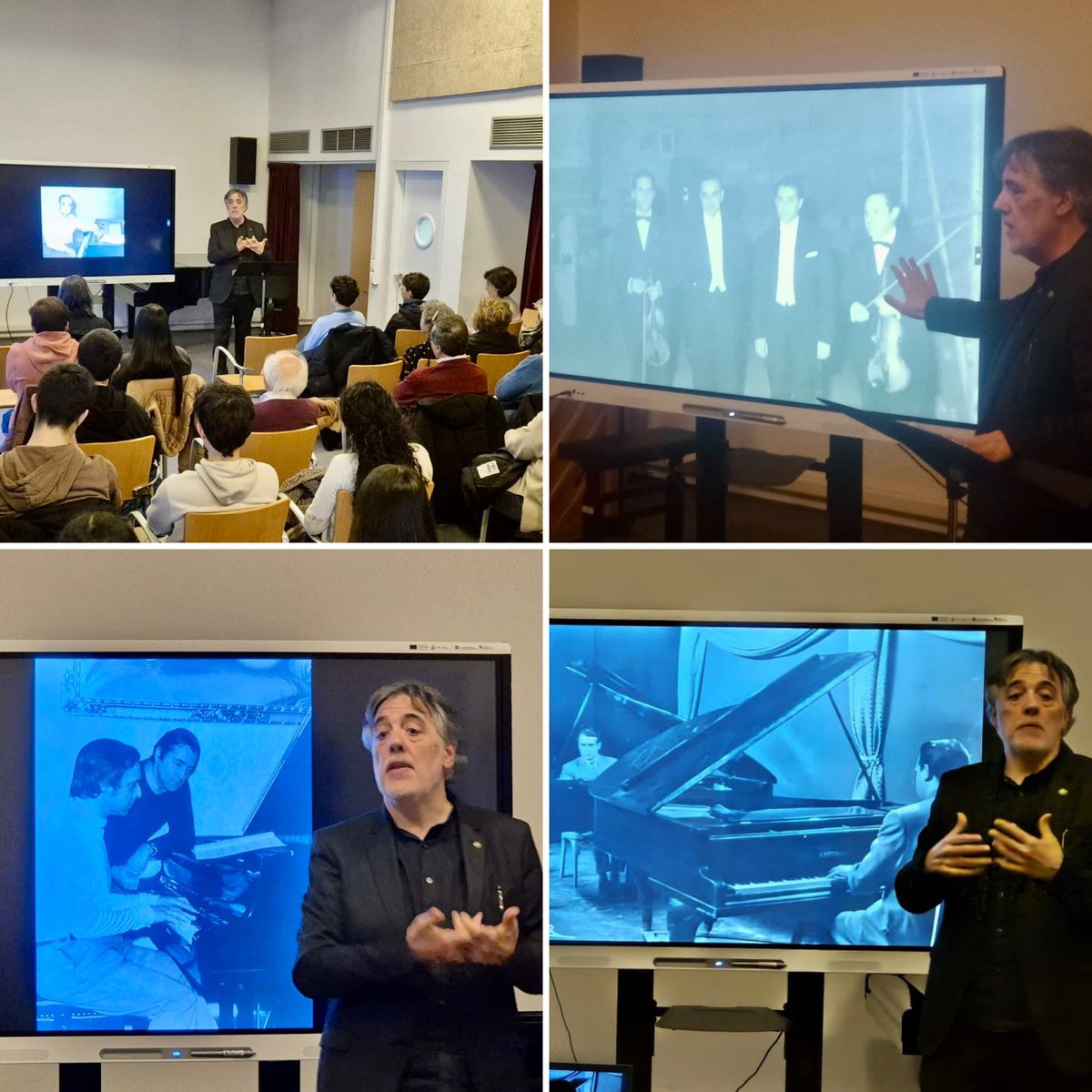 DiegoFMagdaleno's tweet photo. Imágenes de la conferencia de #DiegoFernándezMagdaleno sobre del dúo pianístico Frechilla-Zuloaga. 
Jornadas Culturales del Conservatorio de Valladolid.

https://t.co/d5Sd5K0t4C

 @educacyl @DosFZP https://t.co/7ESyCwNMpj
