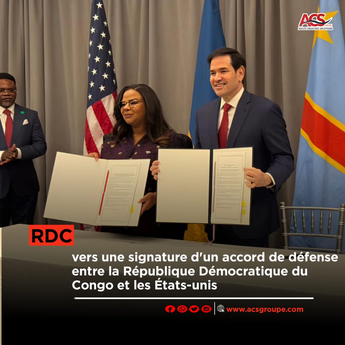 #RDC et États-Unis : Vers un futur accord de défense bilatéral
Le contenu exact reste confidentiel, mais il poserait les bases d’un partenariat inédit incluant un appui américain pour la formation des FARDC, la fourniture d’équipements militaires et le partage de renseignements