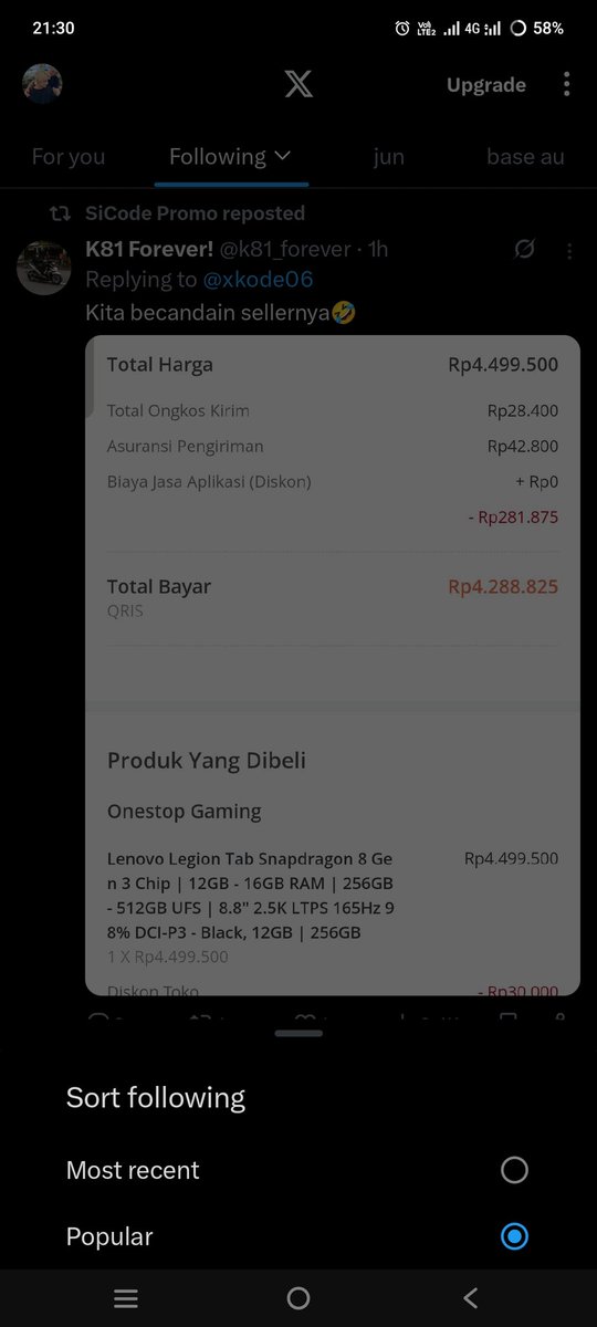 xstchio's tweet photo. @Riechankawai @xkode06 Dinagian following pilih yang most recent kak, itu nanti muncul postingan terbaru dari akun yang kita ikuti https://t.co/KAMHaPOqN7