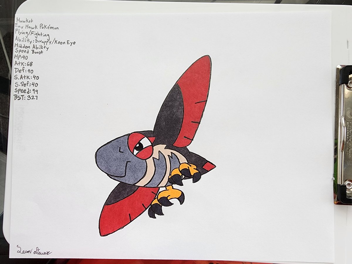 FalcoSean's tweet image. For this week's #FakemonFriday, we are looking at the new and improved Hawket and Brannigale(Formerly Uavian). Hope you like them.

#Pokemon #PokemonArt #Fakemon #FakemonArt #FlyingTypePokemon #FightingTypePokemon