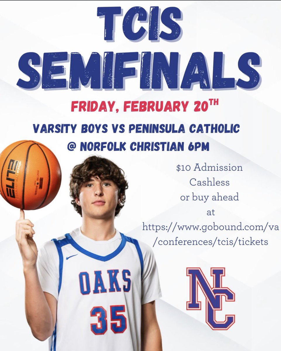 NocoHoops_'s tweet photo. Win or go home.. Come support your Oaks in the TCIS semifinal vs Peninsula Catholic at NORFOLK CHRISTIAN https://t.co/LV2xm6E6hB