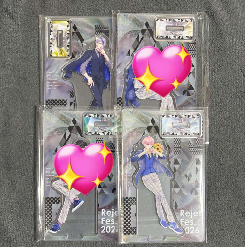 mahi_hhhm's tweet photo. «交換 譲渡»ピタゴラスプロダクション ピタドル RejetFes.2026 アクリルスタンド アクスタ

譲)アトム ルイ キラ ナナセ 

求)シャイ > 定価+送料

譲渡はナナセくん含めてのみ

交換1点から◎

気軽にお声かけください。よろしくお願いいたします🌙 https://t.co/WrGmwkfdnG