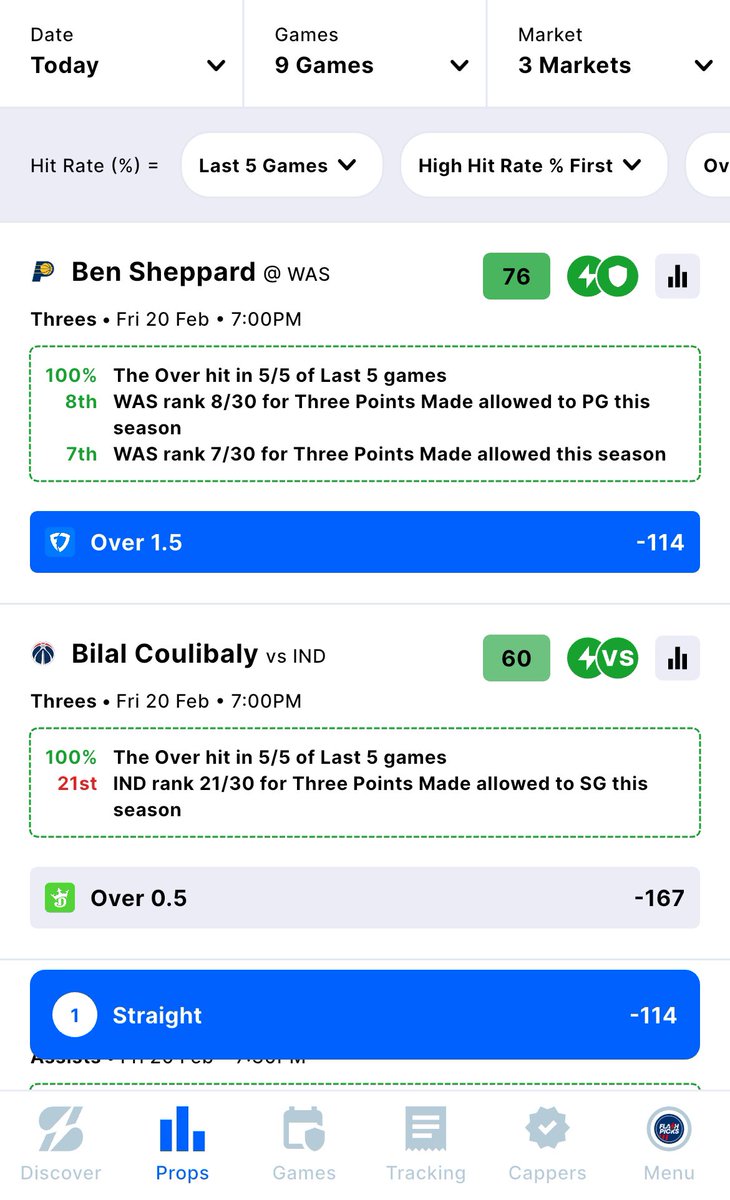 SmartPicksPro's tweet image. We find these Prop Streaks using the SmartPicks Player Card Feature ✅

It shows you player prop hit rates and how good/bad the defense they’re about play against is 🎯

📲 flashpicks.bet/smartpicks

Use code SMART &amp;amp; get your first month of SmartPicks Pro for just $9.99 💸