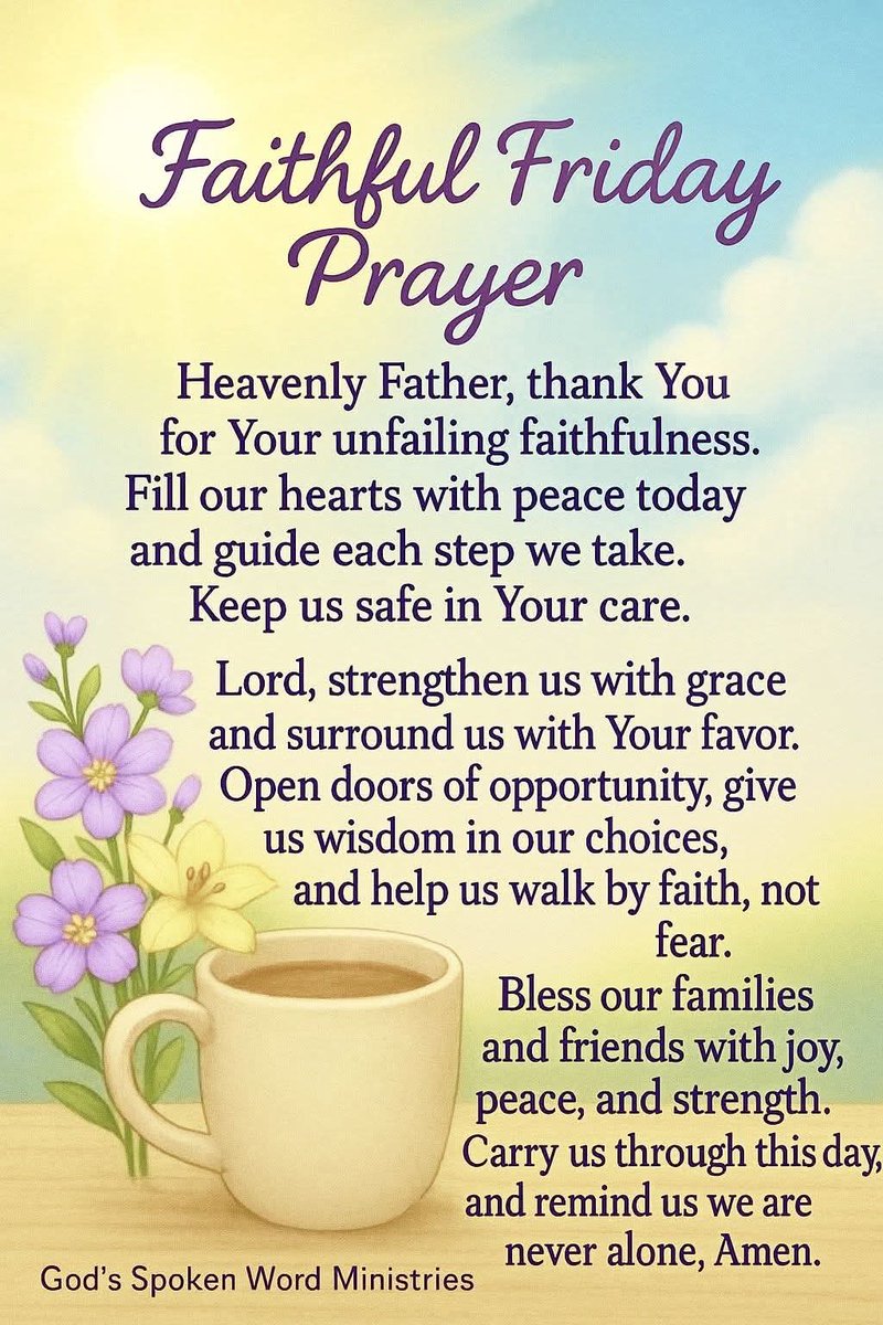 MbBingham's tweet photo. Good morning everyone God bless you here's our Friday morning inspiration prayer for thanking God the father for being faithful to us.

#todayprayer #thankgod #thankjesus #faithful #Pleaseshare #WayOfLife https://t.co/QA77816p3f