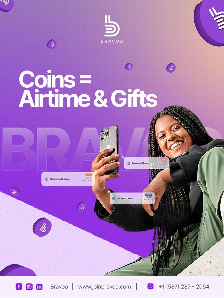BravooOfficial's tweet image. Stay connected. On us. 😎

Use your coins to redeem instant airtime and top up your line in seconds. No stress. No waiting. Just real rewards for playing smart.

Complete missions. Earn coins. Convert to airtime.

#BravooRewards #EarnWithBravoo #CoinsToCash #RewardYourself