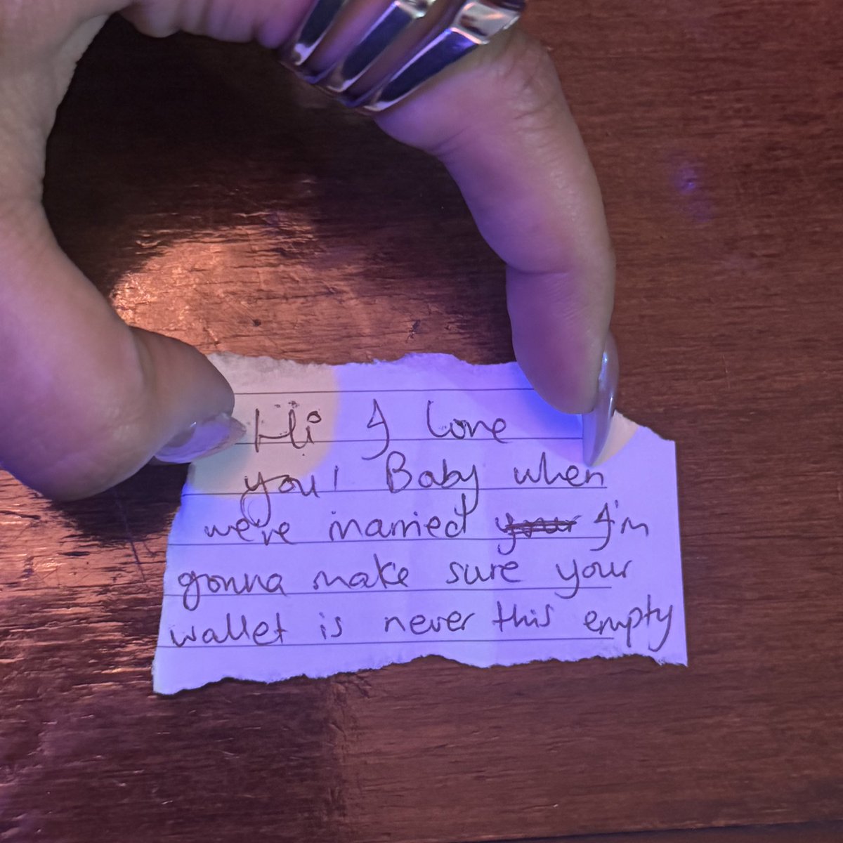 bfs first note they gave me on our first date vs the most recent one i found in my wallet