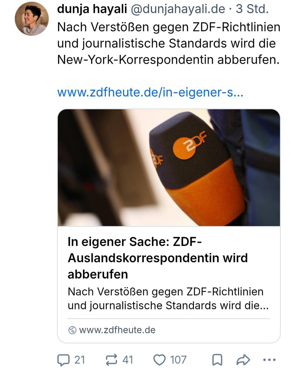 Dunja Hayali teilt mit, dass nach dem KI Fake Skandal im #HeuteJournal die New York Korrespondentin abberufen wird. #OerrBlog