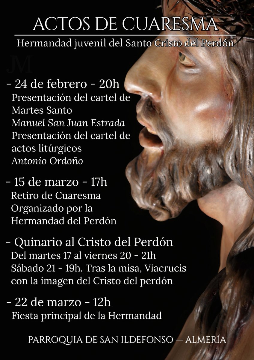 ✝️Actos de Cuaresma – Hermandad del Perdón✝️

La Hermandad del Perdón celebrará en nuestra parroquia los actos cuaresmales que se presentan en el cartel.

Os invitamos a participar y a vivir intensamente la Cuaresma.

#SerPerdón #Cuaresma #SanIldefonsoAlmería