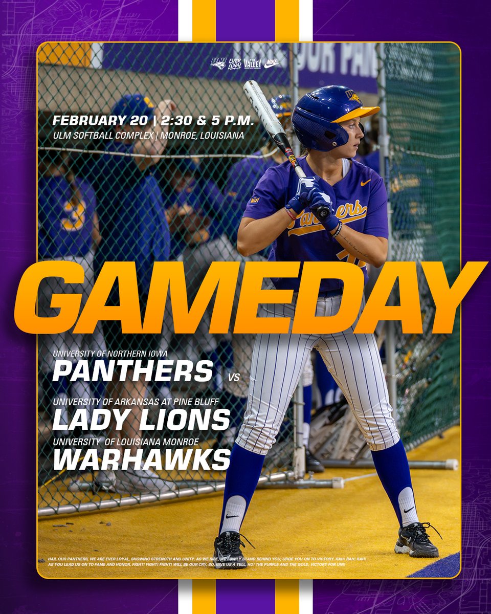 Best on the Bayou, here we come!

🆚: Arkansas-Pine Bluff &amp; Louisiana-Monroe
📍: Monroe, Louisiana
🏟️: ULM Softball Complex
⏰: 2:30 &amp; 5 p.m.
📊(Ark.-PB): bit.ly/4rUGHs9
📊(ULM): bit.ly/3ZNIzHn

#EverLoyal | #1UNI