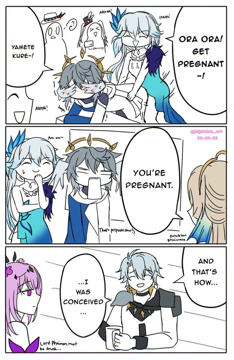 Once upon a time in Planarcadia... 😂
#sunguang 🕊🩵🦚
#phainon #castorice ❄️🦋