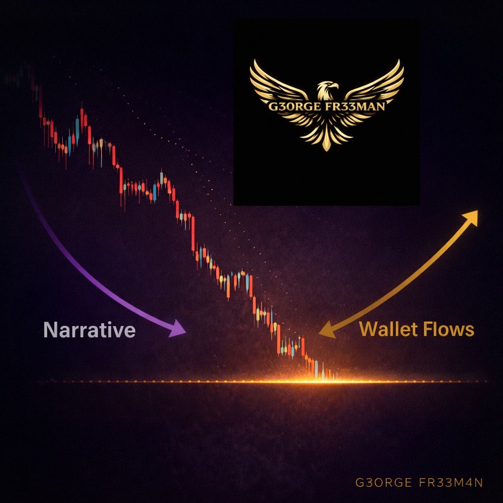 “Massive institutional accumulation” is the most overused line in #crypto

If institutions were truly accumulating size, price wouldn’t be bleeding into multi-year support

Either
1. They’re absorbing panic perfectly
2.Or it’s just narrative

wallet flows > hope

#g30rgefreeman