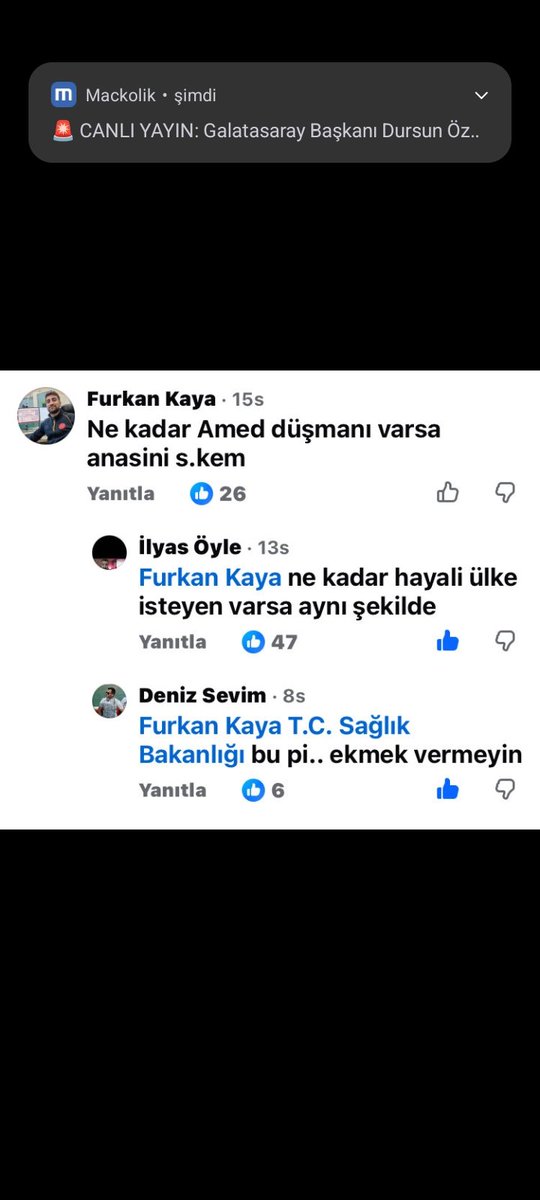 Furkan Kaya Sağlık Bakanlığın'da görevli personel 

Amedspor düşmanlarının anasını si*eyim gibi ağır hakaretlerde bulunup Türk Düşmanlığı yapıyor
