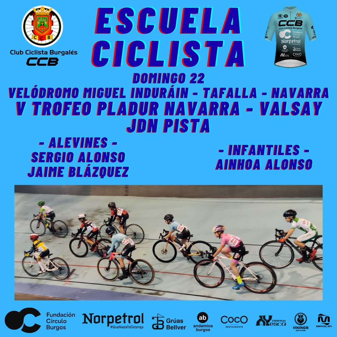 CCBurgales's tweet photo. 👧🏽🚵🏽♂️🚵🏼♀️👦🏽 #EscuelaCCB | Fin de semana de lo más ajetreado
Sábado viaje a #Bembibre a por la 2ª de la #CopaCyLEscuelasBTT
Domingo amplía participación de nuestro club en la #ModuMarcha en la prueba BTT infantil
Los 'pistards' vuelven a Tafalla
Suerte para tod@s‼️📣 1, 2, 3... ¡CCB! https://t.co/ei6lfi1eQQ