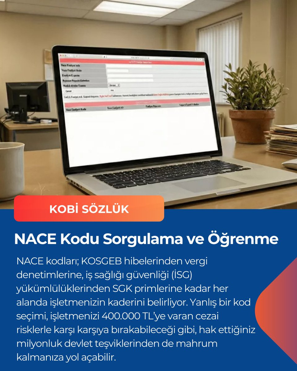 Kobi_Time's tweet photo. KOSGEB Hibesi Almanın İlk Şartı: Doğru NACE Kodu! 

"Eğitimi tamamladım, projemi hazırladım ama KOSGEB başvurumu reddetti." Bu cümleyi çok duyuyoruz. Neden mi? Çünkü kodunuz "Desteklenen Sektörler" listesinde değil. https://t.co/AEUcOuXeyx