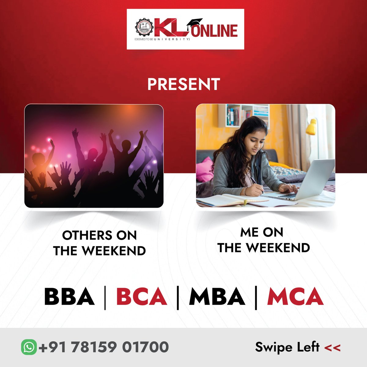 klu_online's tweet image. Utilize your precious weekend time to upgrade your educational qualifications and transform your professional life.

#professionallife #Weekendlife #onlinedegree #Upgrade #professionalgrowing #education #KLOnline
