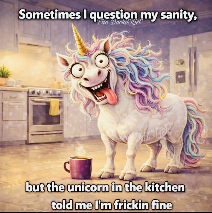 MDurnion's tweet image. Coffee’s my emotional support…the unicorn is for funsies!!! 🦄 ☕️🦄 #CoffeeLoversParadise #emotionalsupport #unicornvibes