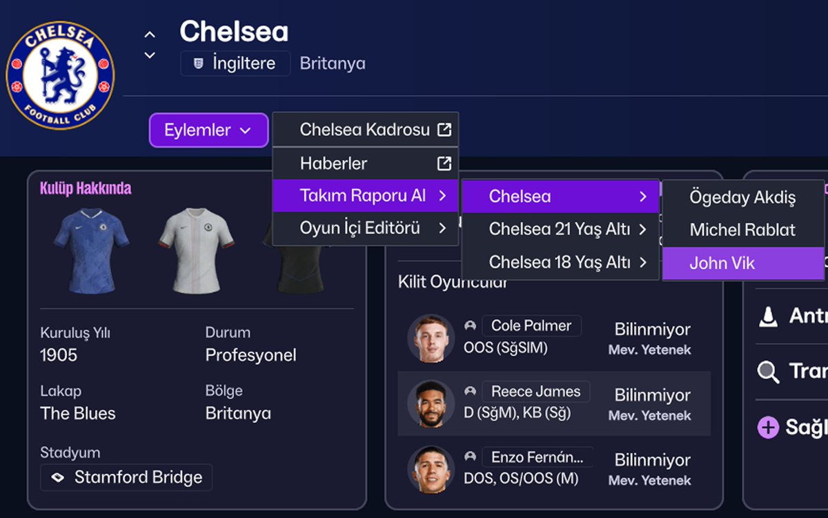 Football Manager 26 oynarken istediğiniz takımın tamamını gözlemlemek istiyorsanız bu tüyo tam size göre.  

Gözlemlenecek Takımı Seçin ➔ Eylemler ➔ Takım Raporu Al ➔ Yaş Seviyesini Seç ➔ Gözlemciyi Seç