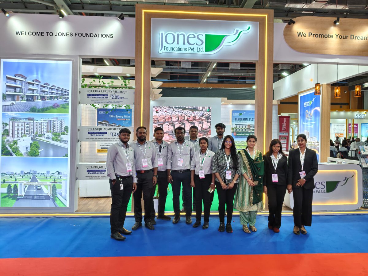 Jonesfoundatons's tweet photo. ✨ Jones Foundations at #CREDAIFairPro2026 🏡

Discover premium homes &amp; exclusive expo offers!

📍 Stall C-14
📞 +91 8750056004
🌐 https://t.co/CzS3ruiR1d

#JonesFoundations #CREDAI #RealEstateExpo #DreamHome #JonesCassia  #JonesVista #JonesOrchid #Villas #Apartments #Plots https://t.co/R8pQ1sQU4V