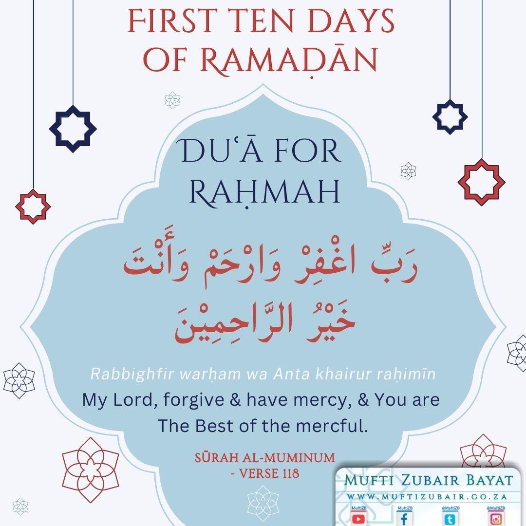MuftiZB's tweet photo. #Ramadan #Dua #Rahmah #FirstTen #MuftiZB
https://t.co/phMjV6bR8J https://t.co/kiR83qvxkl