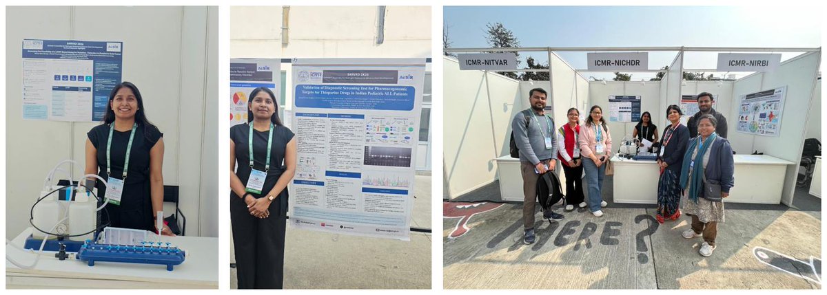 From poster on pharmacogenic targets in leukemia to the #SANVAD technology exhibition, that showcased low-cost POCDs and mutation-based prognostic approaches for solid tumors, PhD scholars of @IcmrNichdr were seen highlighting health innovation and translational research.
#ICMR
