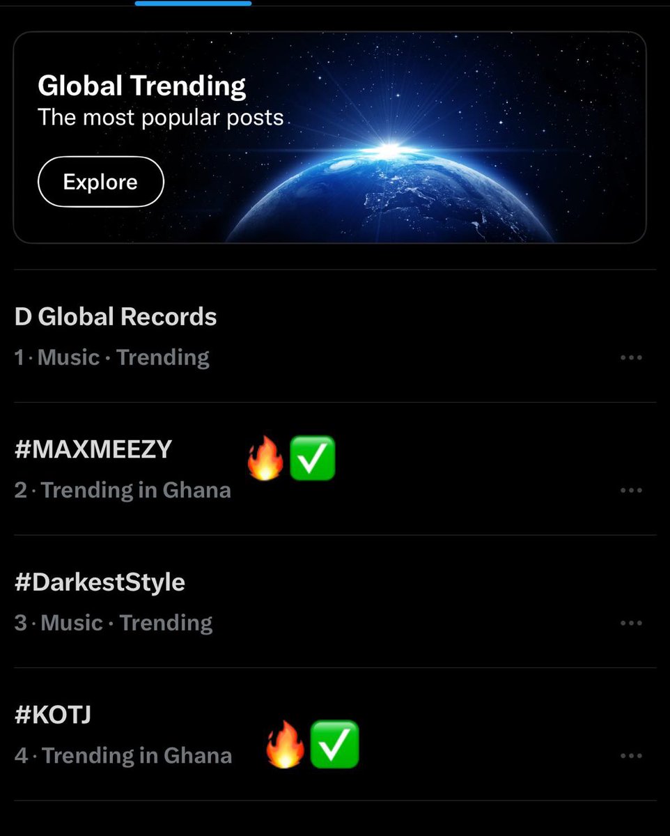 TopTrendsGhana's tweet photo. No.2 and No.4 spot on the trend list π₯ β
@maxmeezy_1 got you on this one
Apple Music : https://t.co/3LqT937ijV
#KOTJ #MAXMEEZY https://t.co/HwT1Pb7daN
