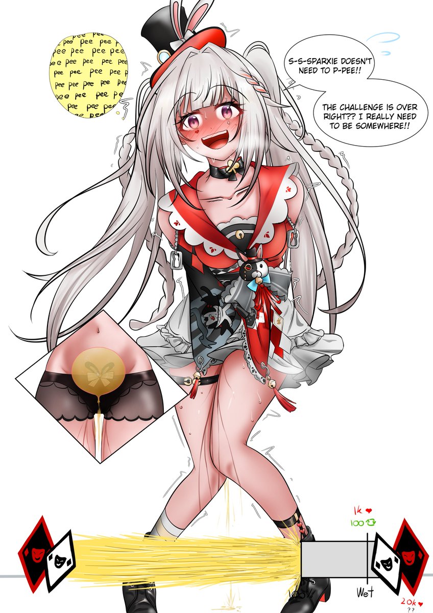 Third goal reached! Sparxie seems to be at her limit. Will she be allowed to pee? Let's stop her 
#omorashi,#おもらし, #おしっこ