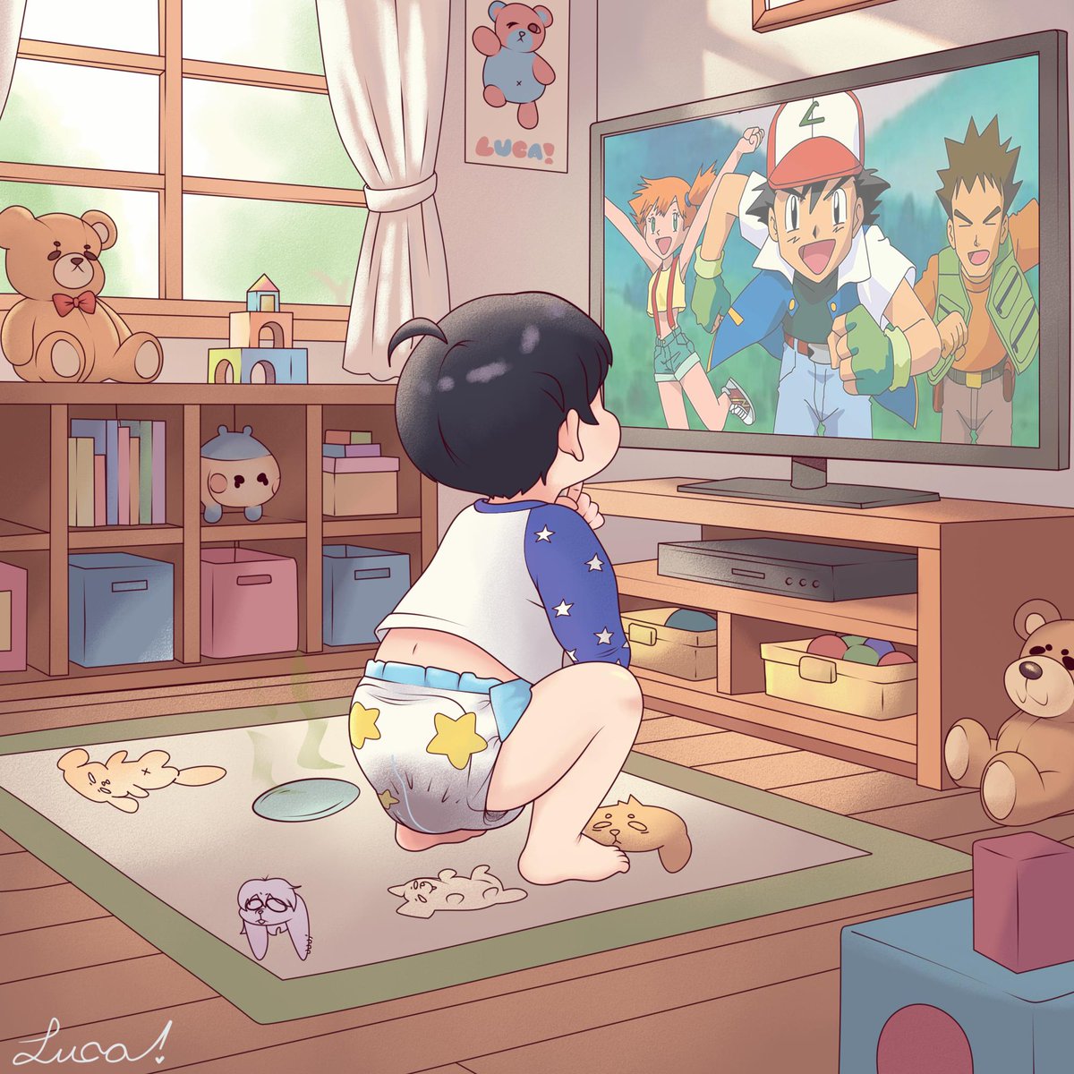 Just one more episode, pwetty pwease... 🥺

Artwork made by the cute fella <a href="/luca_draws_abdl/">Luca! (ABDL/NSFW) Open Commission</a>